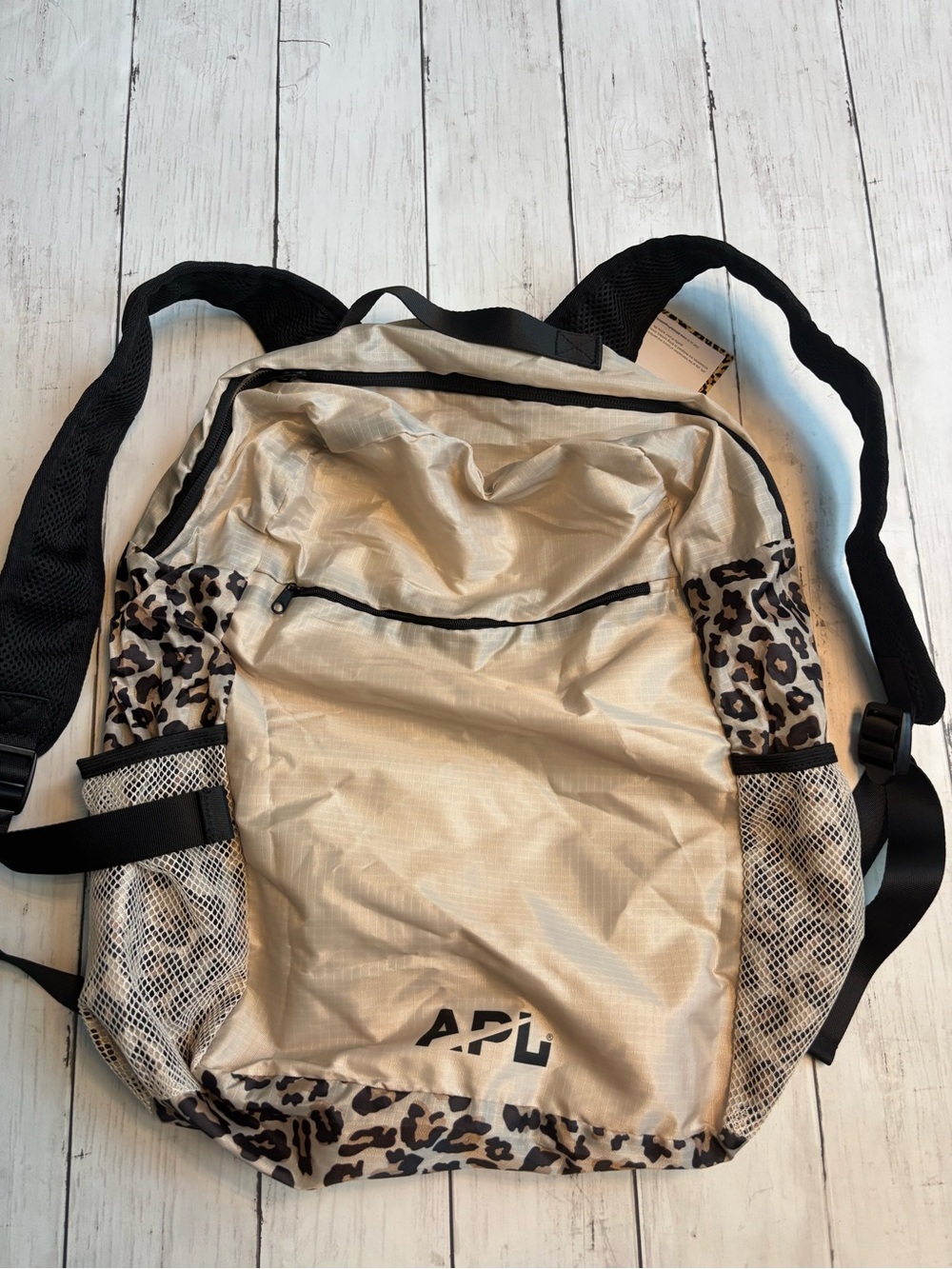 APL Leopard Trim Beige Backpack